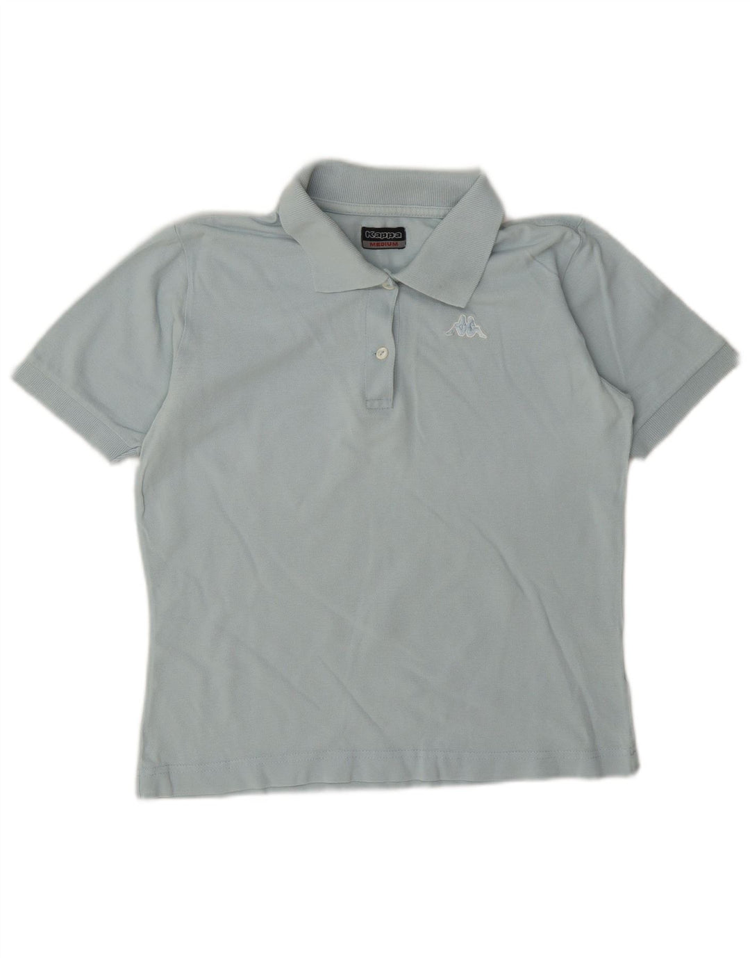 Kappa Damen Poloshirt UK 12 Mittelblaue Baumwolle