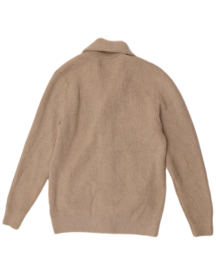 Marks & Spencer Herren-Strickjacke aus mittelbeigem Polyester