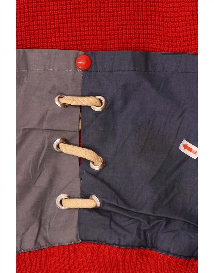 Azzurra Herren-Cardigan mit normaler Passform, Größe L, Rot, Farbblock