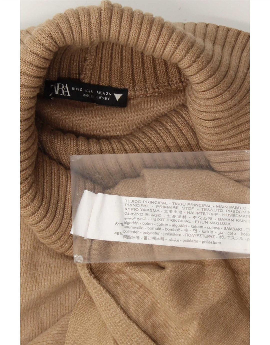 Zara Damen Weste Tank Top UK 10 Small Braune Baumwolle