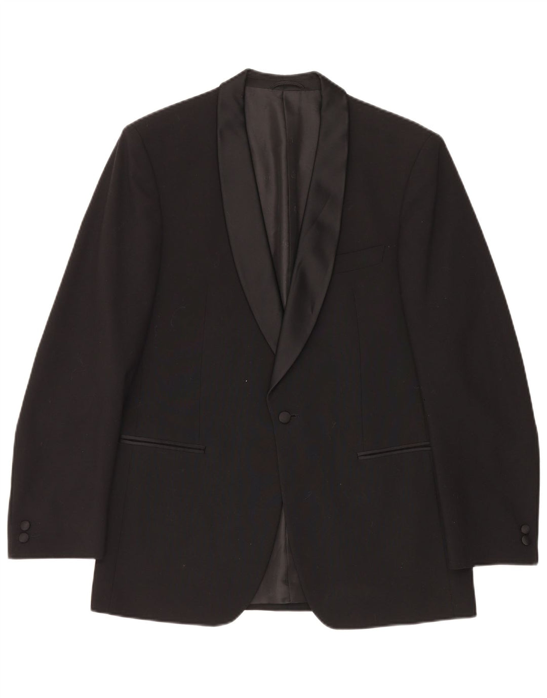 Wilvorst Herren-Blazer mit 1 Knopf, UK 38, Mittelschwarz, Schurwolle