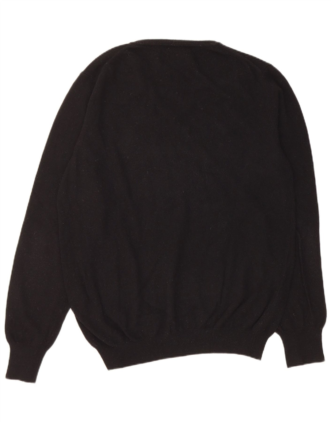 Liu Jo Herren-Pullover mit V-Ausschnitt, groß, schwarze Schurwolle
