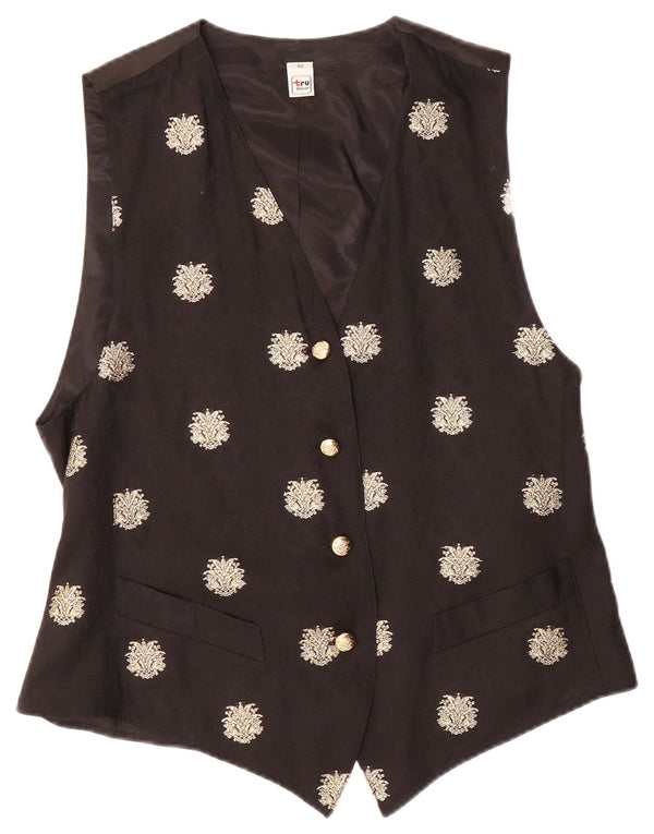 TRU Damen Weste EU 40 Medium Black Floral Acetate