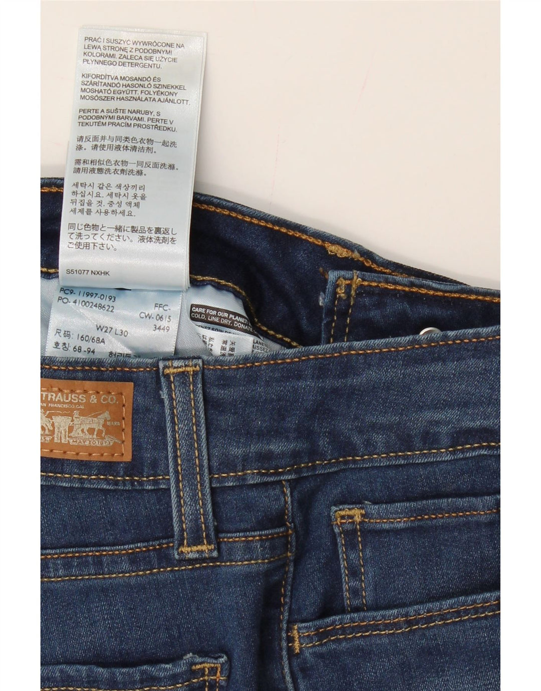 LEVI'S Womens Skinny Jeans W27 L30 Blue Cotton Vintage Levi's and Second-Hand Levi's from Messina Hembry 