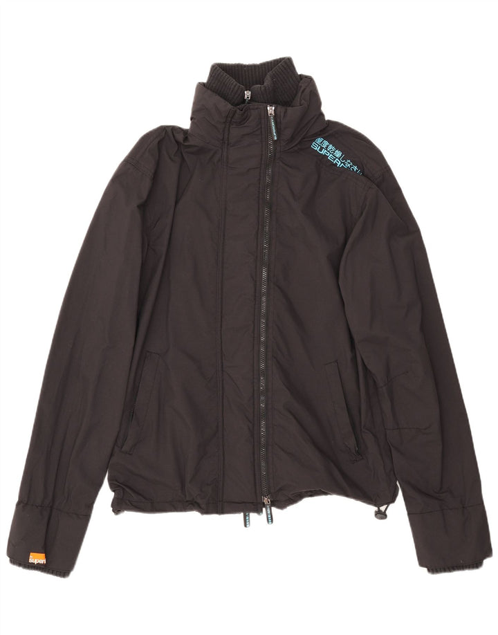 Superdry Herren Regenjacke UK 40 Large Schwarz Nylon