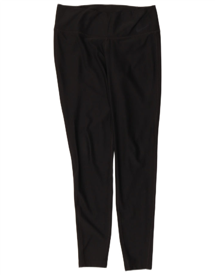 NIKE Damen Dri Fit Leggings UK 14 Medium Schwarz Polyester