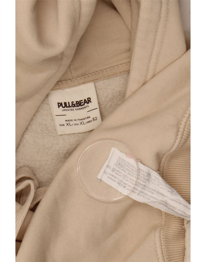 Pull & Bear Herren Kapuzenpullover XL Beige Baumwolle