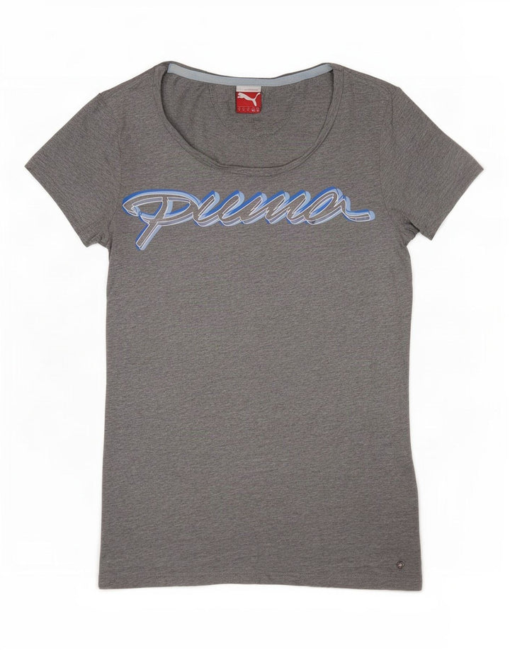 Puma Damen Graphic T-Shirt Top UK 12 Mittelgrau