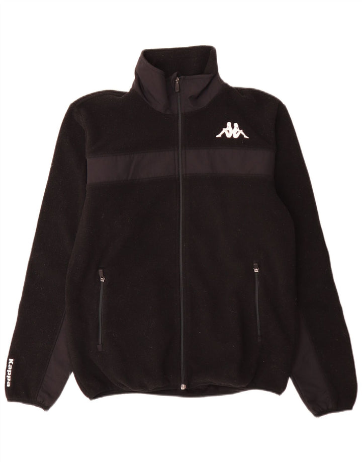 Kappa Herren Fleecejacke UK 38 Mittelschwarzes Colourblock-Polyester