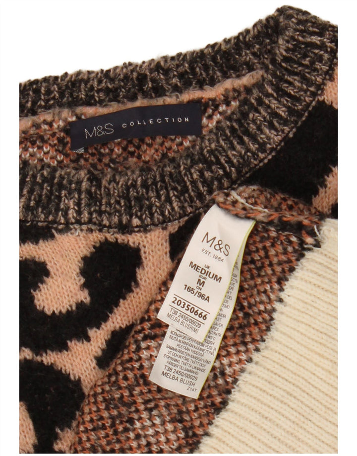 Marks & Spencer Crop-Pullover mit U-Boot-Ausschnitt für Damen, Gr. 14, mittelmehrfarbig