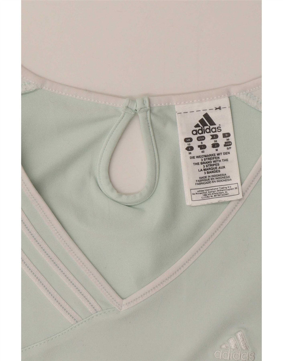 Adidas Damen Climalite T-Shirt Top UK 10 Small Türkis Polyester