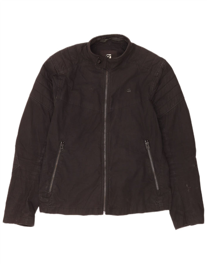 G-Star Herren Racer Jacke UK 40 Große schwarze Baumwolle