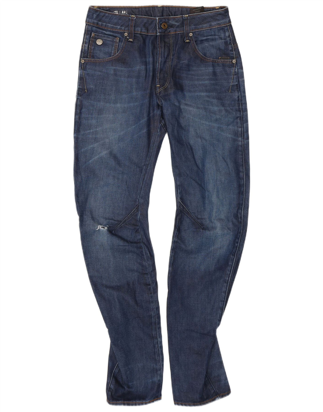 G-Star Herren 3D Arc Distressed Slim Jeans W28 L32 Blaue Baumwolle