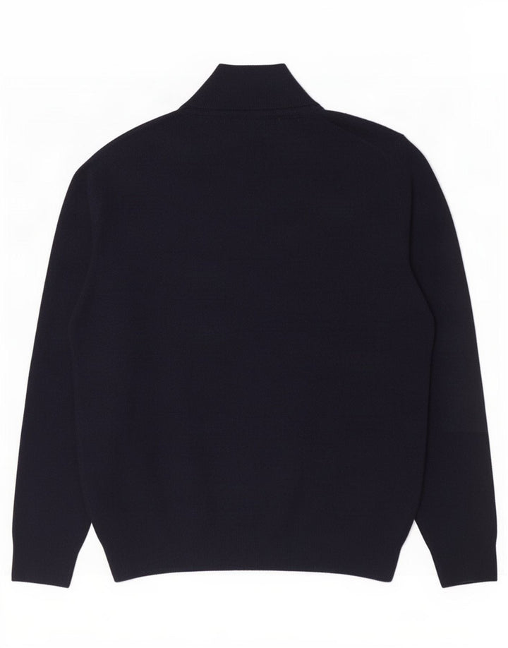 Gant Herren-Pullover mit Reißverschluss am Hals, große marineblaue Wolle
