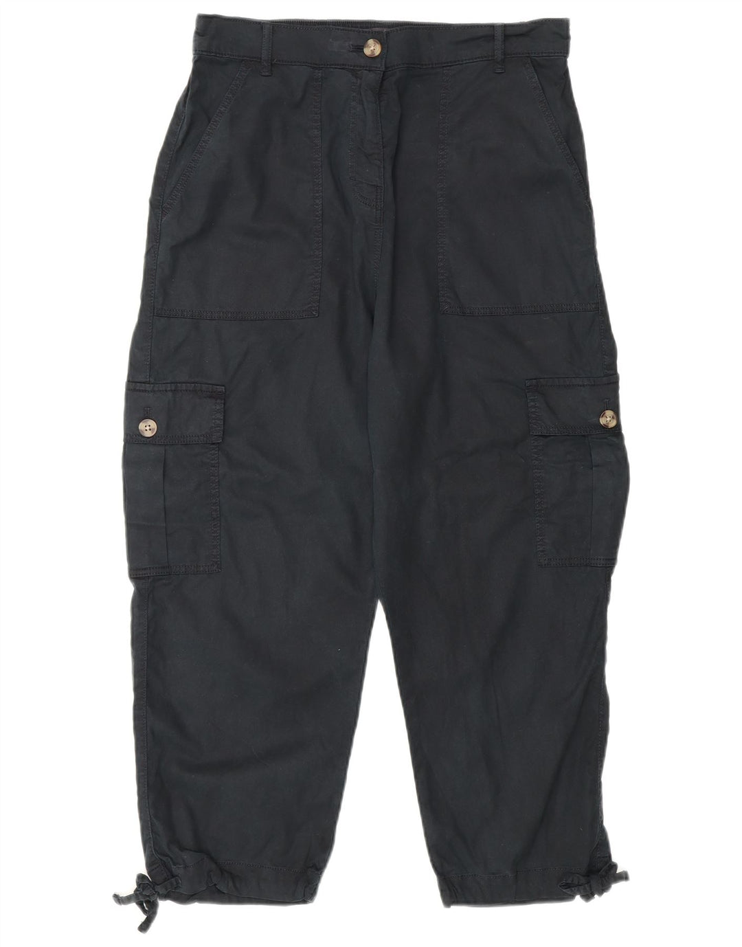 Marks & Spencer Damen Crop Cargohose UK 12 Medium W30 L23 Schwarz