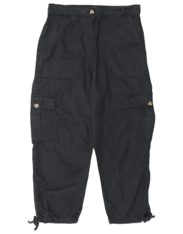 Marks & Spencer Damen Crop Cargohose UK 12 Medium W30 L23 Schwarz