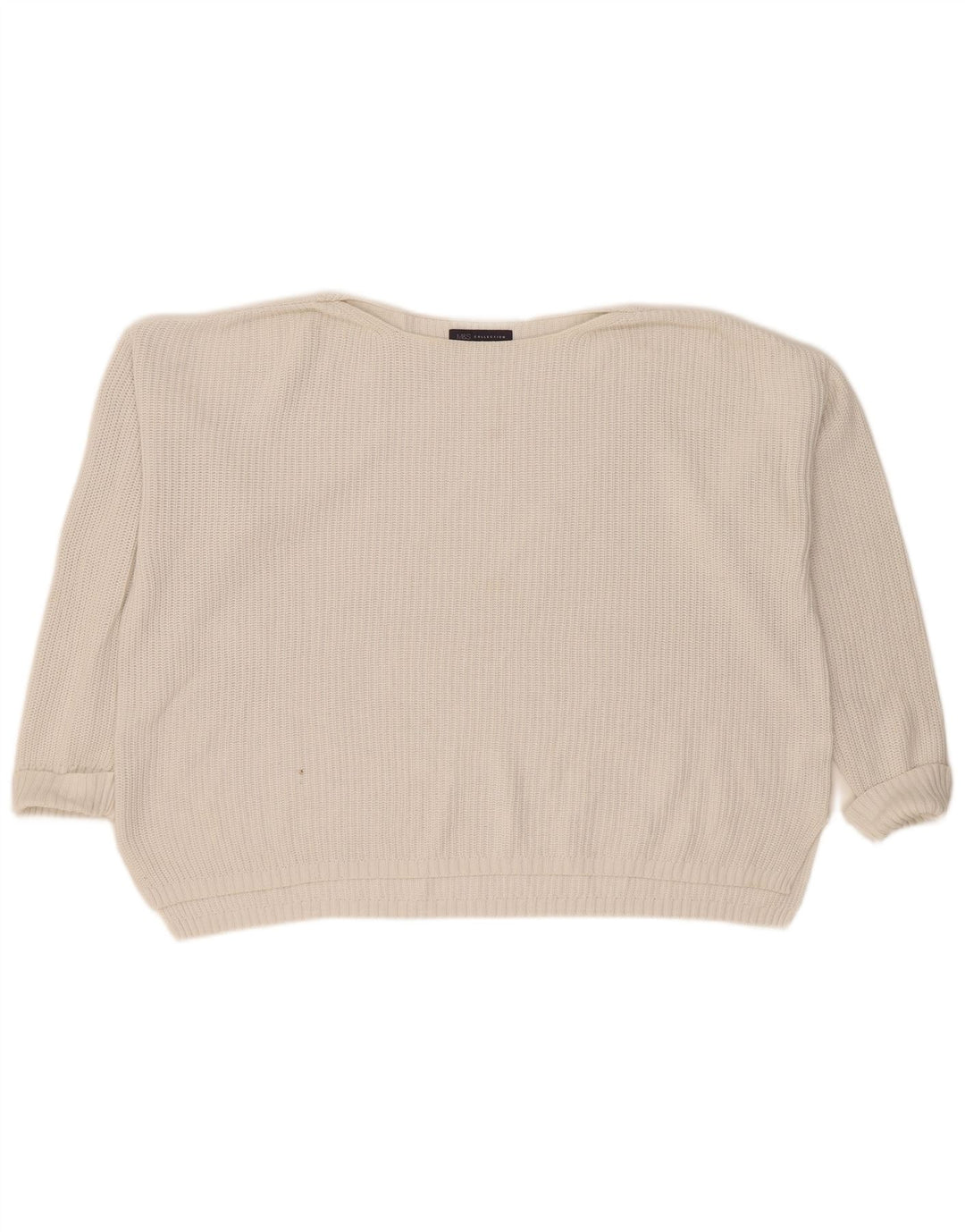 Marks & Spencer Damen-Pullover, übergroß, Rundhalsausschnitt, Gr. 18, XL, Weiß