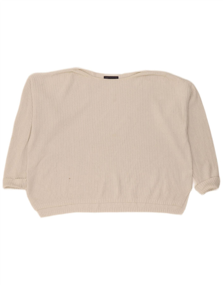 Marks & Spencer Damen-Pullover, übergroß, Rundhalsausschnitt, Gr. 18, XL, Weiß
