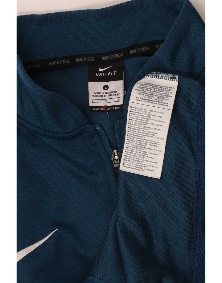 Nike Herren-Dri-Fit-Trainingsanzug-Top-Jacke, großes blaues Farbblock-Polyester