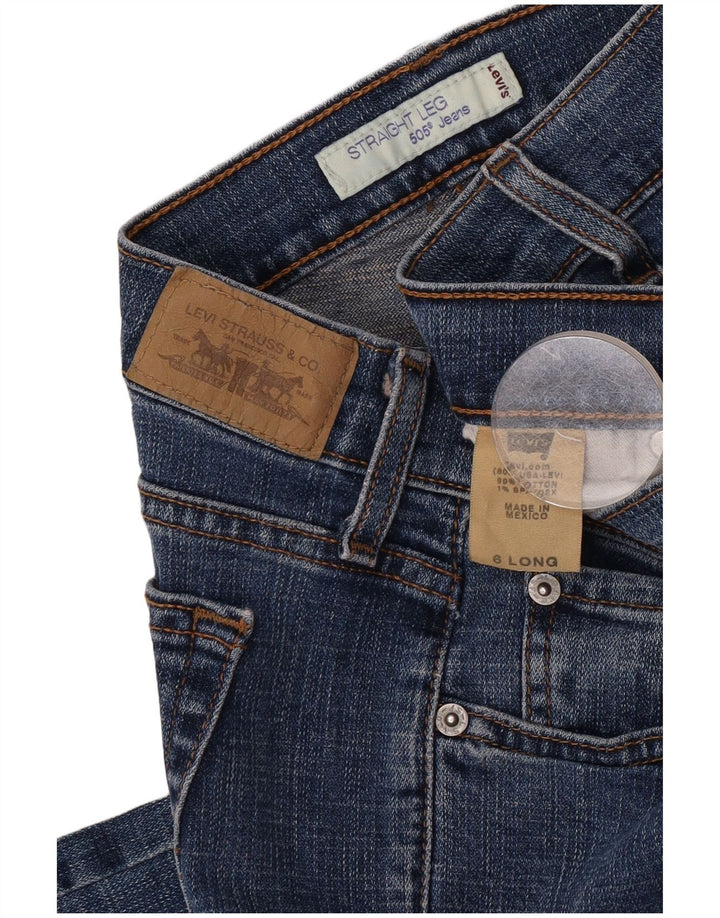 Levi's Damen 505 Straight Jeans US 6 Medium W30 L34 Marineblaue Baumwolle