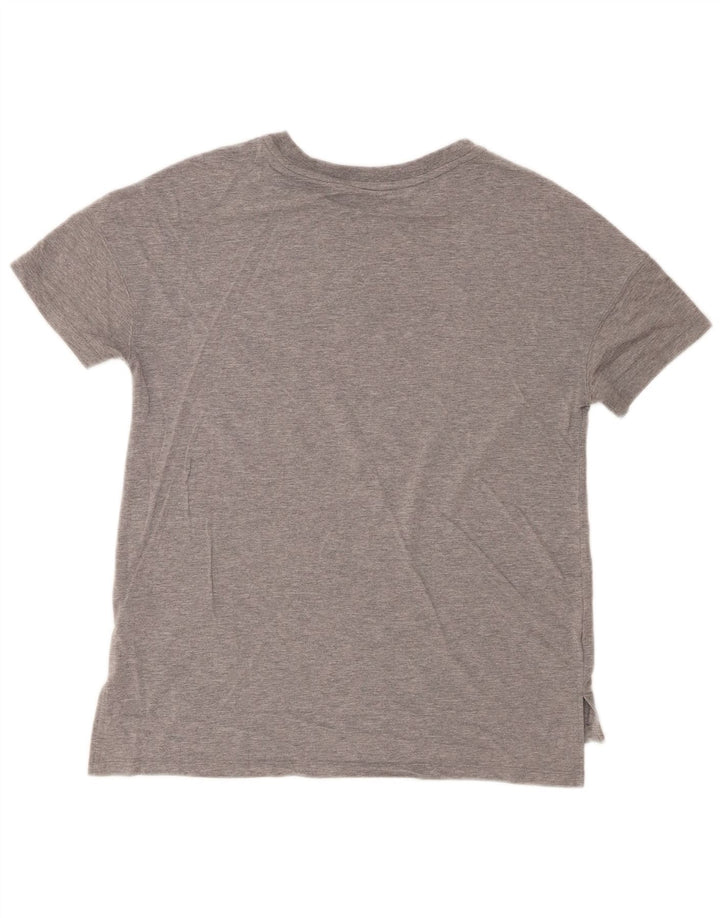 Nike Damen T-Shirt Top UK 14 Mittelgrau geflecktes Modal