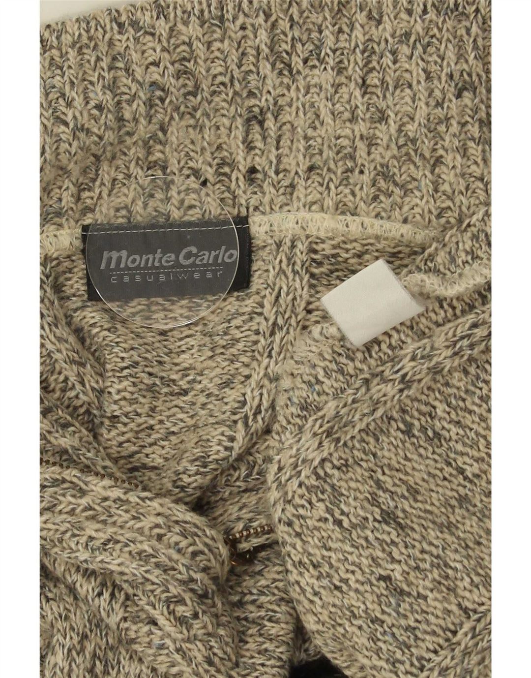 Monte Carlo Herren-Pullover mit Reißverschluss am Hals, Größe 52, groß, Grau Argyle/Diamant