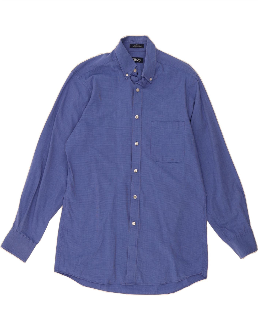 CHAPS Mens Classic Fit Shirt Size 15 Medium Blue Cotton Vintage Chaps and Second-Hand Chaps from Messina Hembry 
