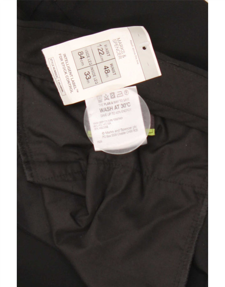 Gerade Herren-Anzughose von Marks & Spencer, W48, L33, Schwarz, Polyester