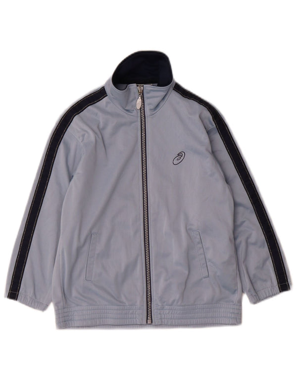 ASICS Jungen-Trainingsanzug-Top-Jacke, 5–6 Jahre, blaues Farbblockdesign