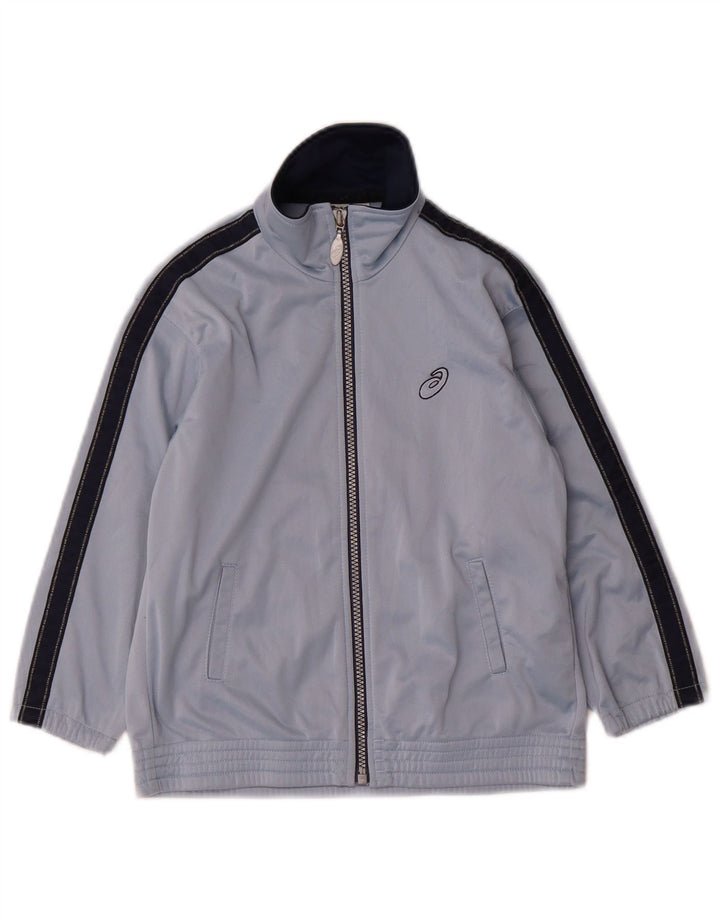 ASICS Jungen-Trainingsanzug-Top-Jacke, 5–6 Jahre, blaues Farbblockdesign