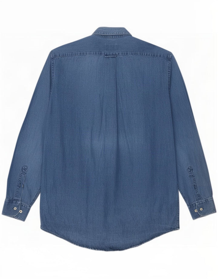 Lacoste Herren-Jeanshemd, Größe 39, mittelblaue Baumwolle