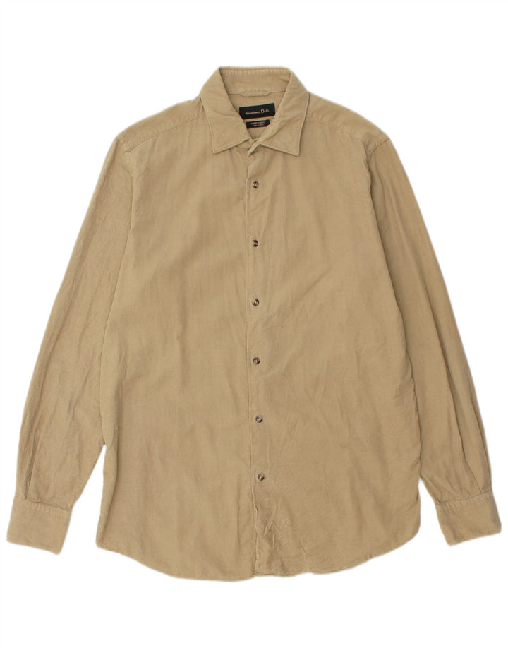 Massimo Dutti Herren Cordhemd Mittelbeige Baumwolle