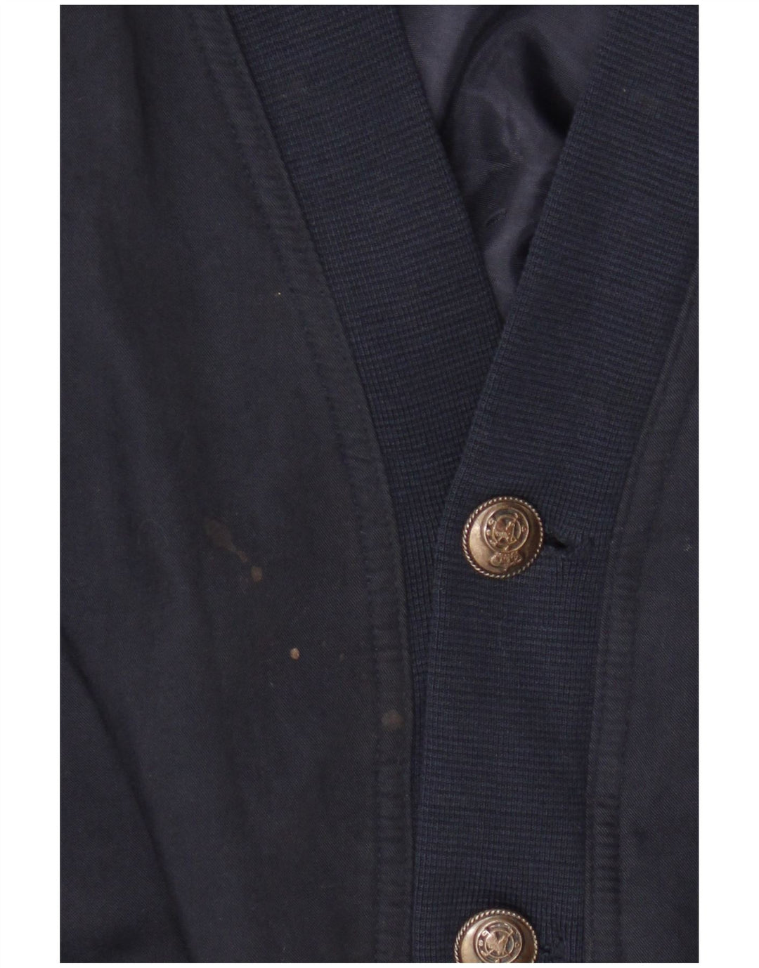 Vintage Herren Bomberjacke UK 40 Große marineblaue Seide