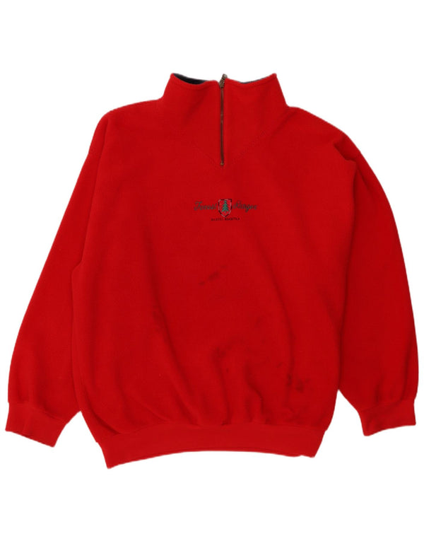 Daniel Hechter Herren-Fleecepullover mit Reißverschluss, XL, Rot