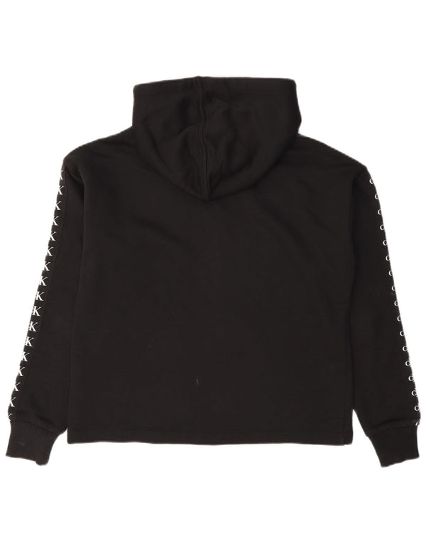 Calvin Klein Jeans Damen Graphic Oversized Hoodie Pullover UK 6 XS Schwarz