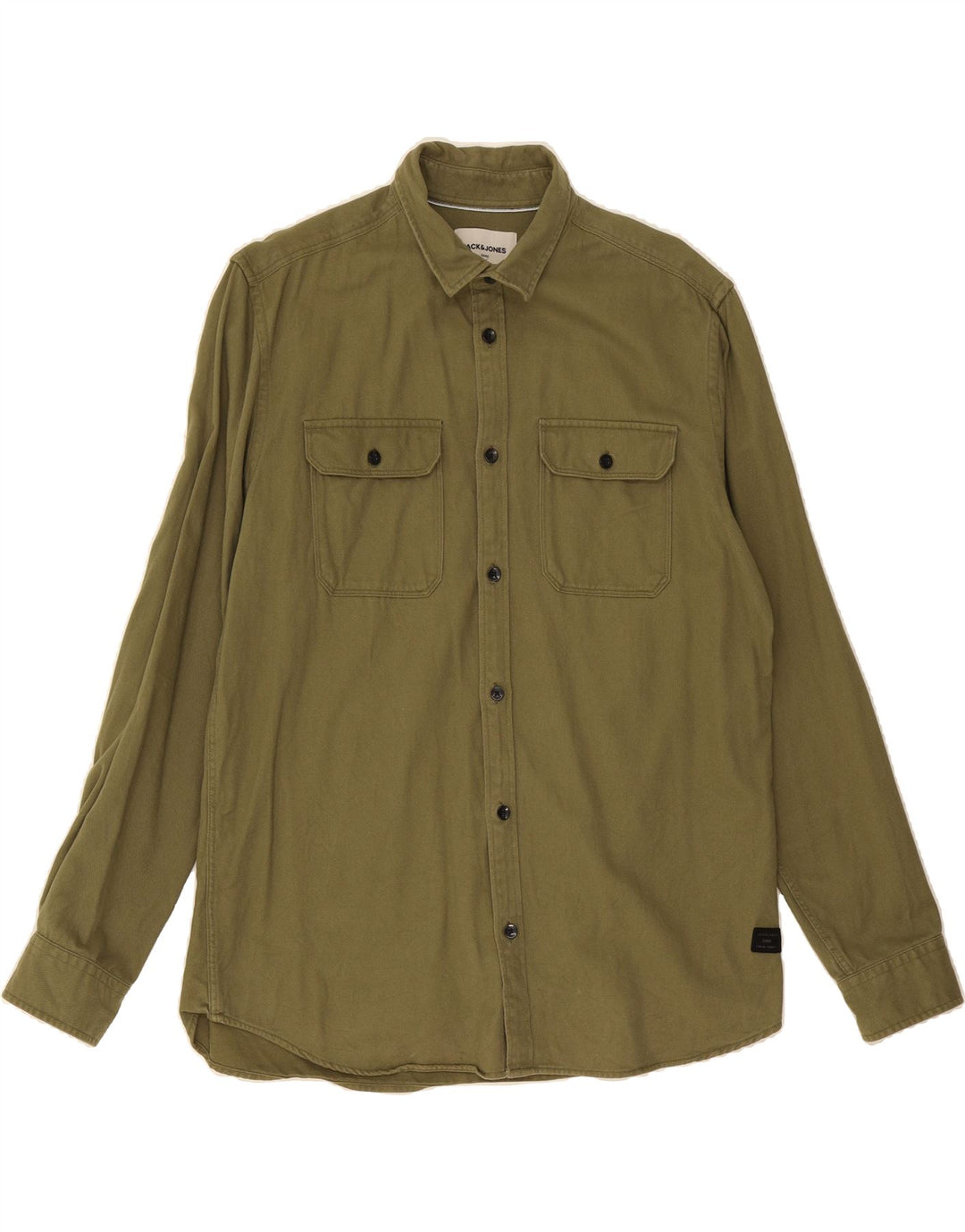 JACK & JONES Mens Flannel Shirt XL Green Cotton Vintage Jack & Jones and Second-Hand Jack & Jones from Messina Hembry 