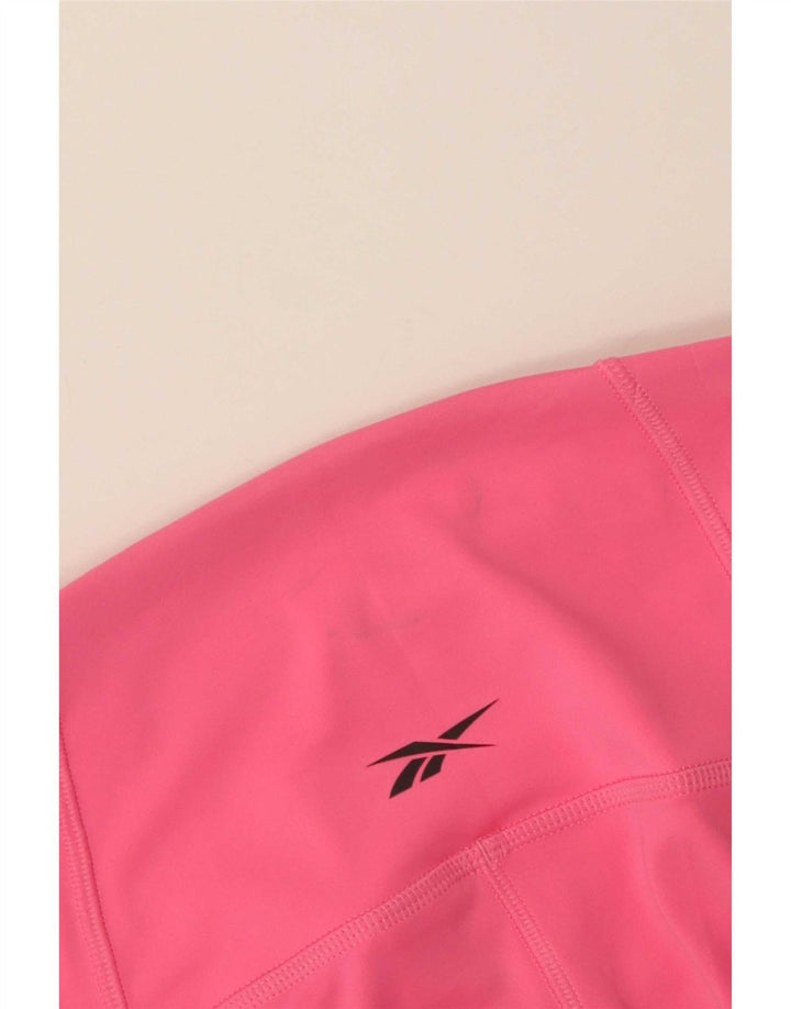 Reebok Damen Leggings UK 8/10 Small Rosa Polyester
