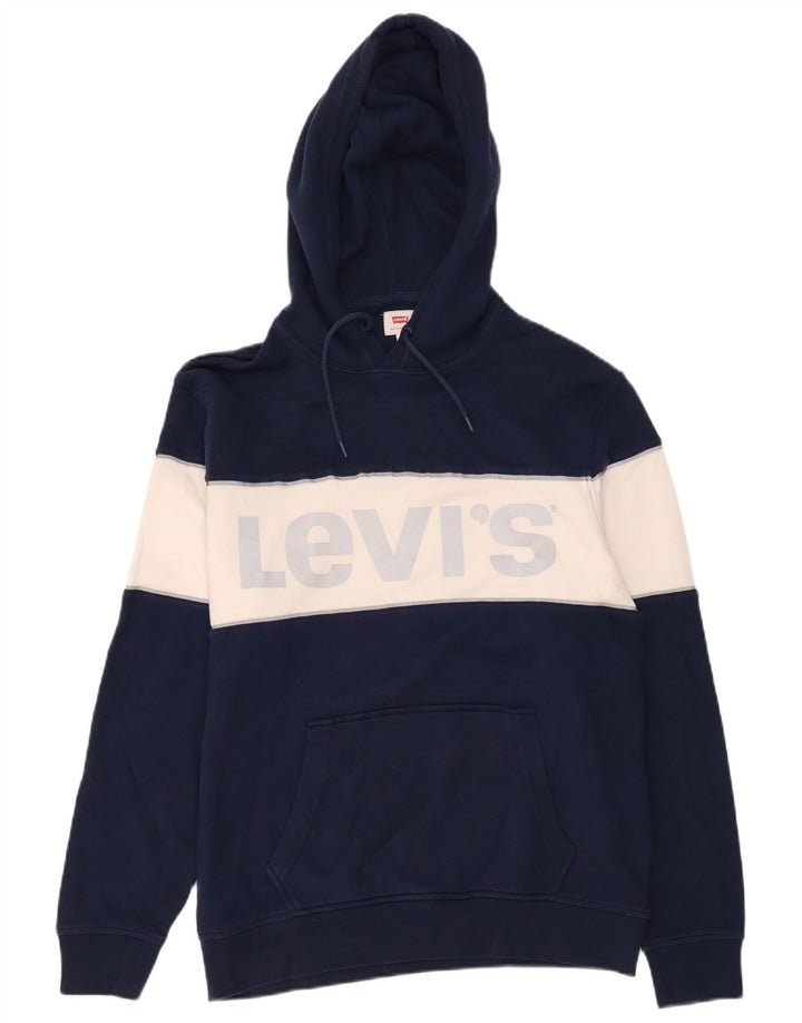 Levi's Herren-Kapuzenpullover mit Grafik, mittelgroß, Marineblau, Colourblock-Baumwolle