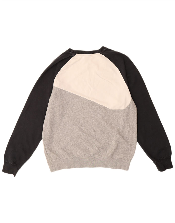 Nike Herren Grafik-Sweatshirt-Pullover aus mittelgrauer Colourblock-Baumwolle