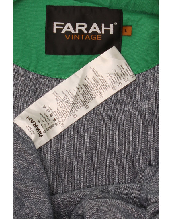 Farah Herren-Regenjacke mit Kapuze, UK 40, Größe L, grün, Baumwolle