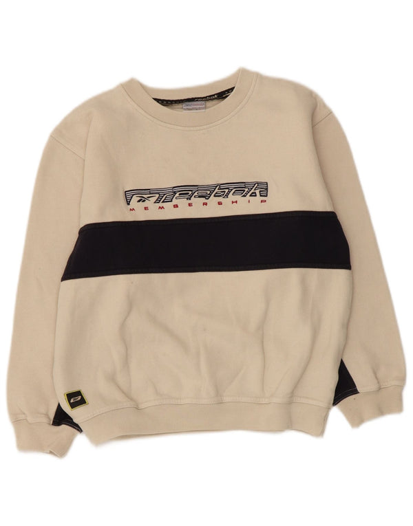 Reebok Grafik-Sweatshirt für Jungen, 10–11 Jahre, Mittelbeige, Farbblock