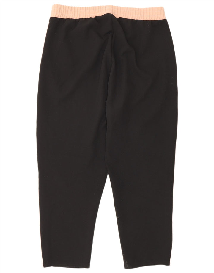 Zara Damen Crop-Trainingshose UK 12 Mittelschwarz Farbblock