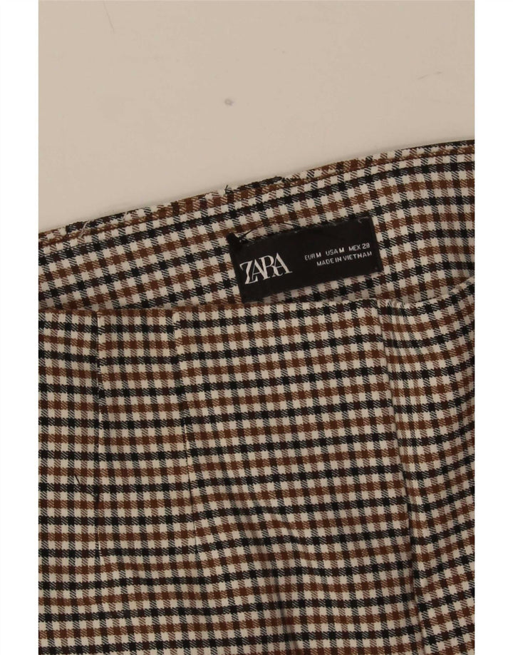 Zara Damen Leggings UK 12 Mittelbraun Gingham