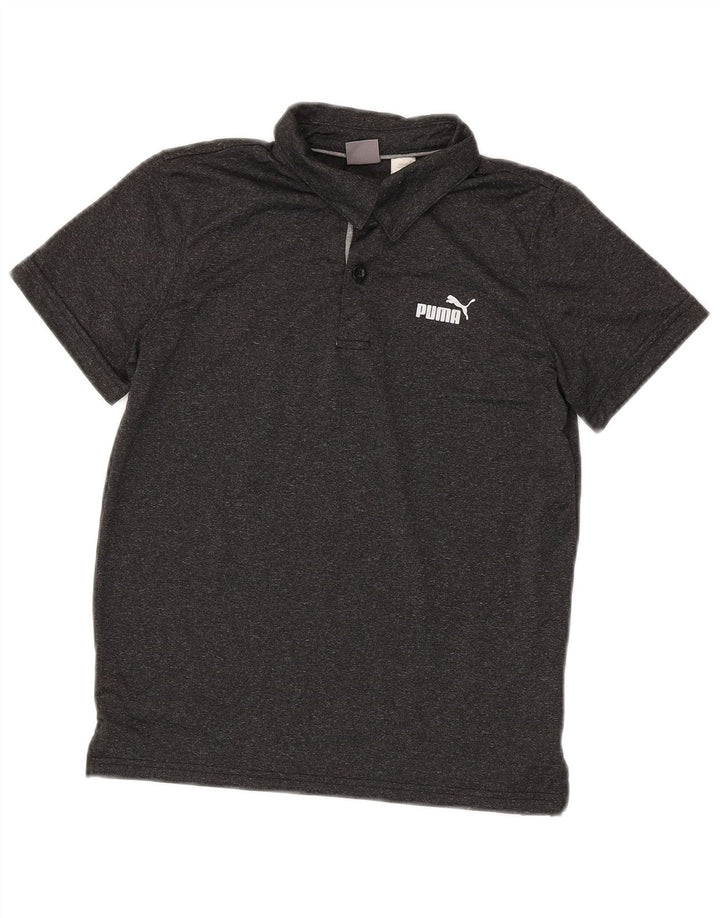 Puma Poloshirt für Jungen, 10–11 Jahre, mittelgrau geflecktes Polyester