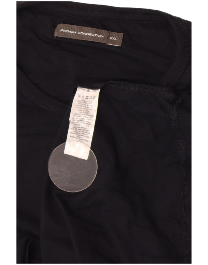 French Connection Herren T-Shirt Top 2XL Schwarz Baumwolle