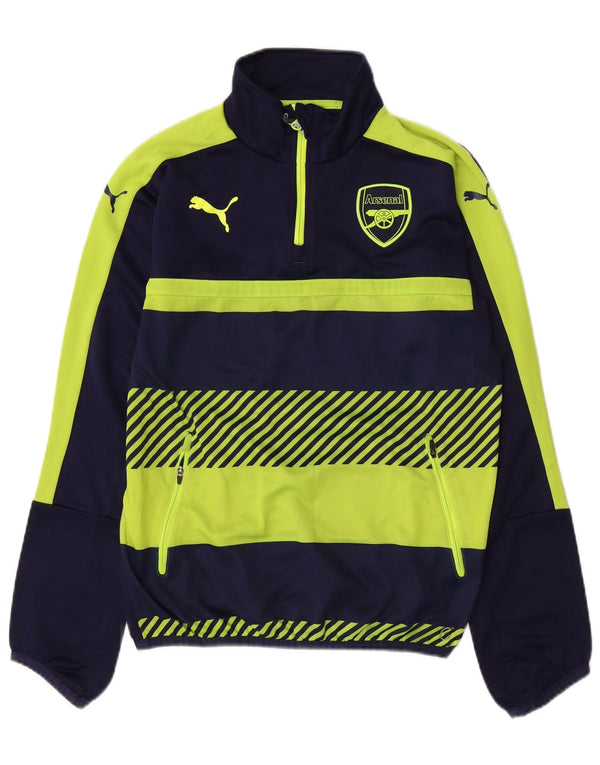 PUMA Herren Arsenal Pullover Trainingsanzug Top Jacke Klein Marineblau gestreift