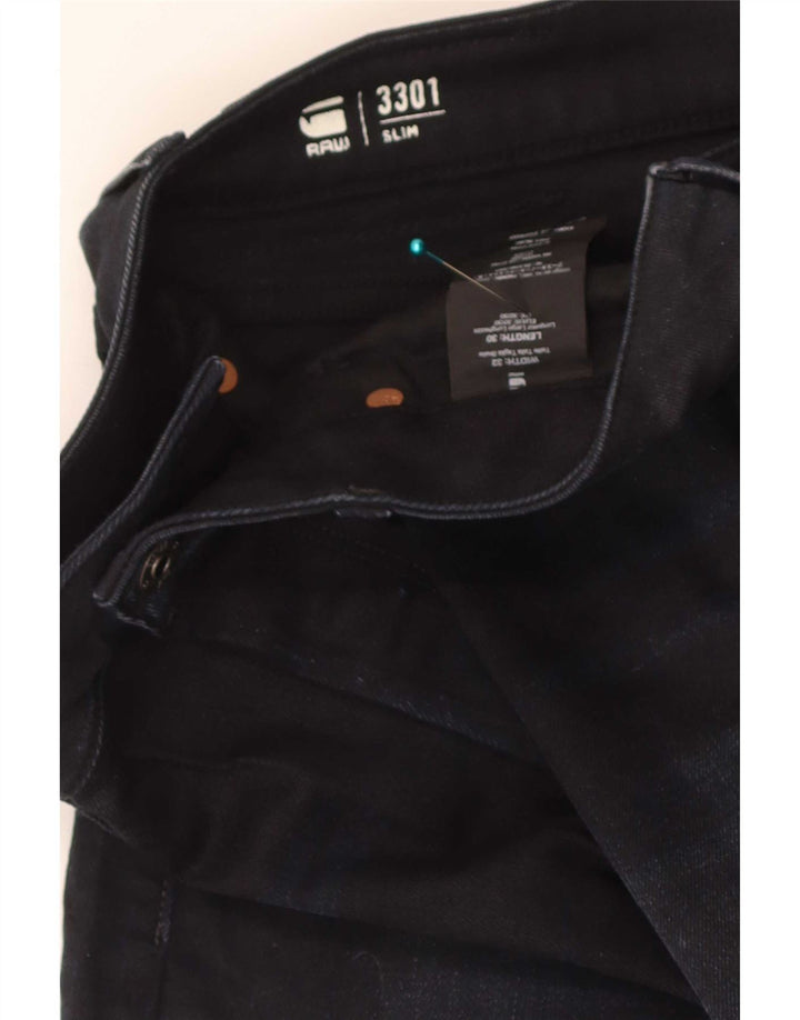 G-Star Herren Slim Jeans W32 L30 Schwarze Baumwolle