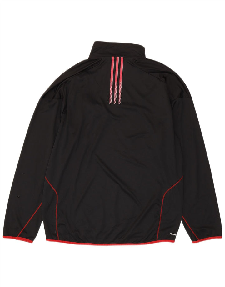 ADIDAS Mens Climalite Zip Neck Pullover Tracksuit Top XL Black Polyester