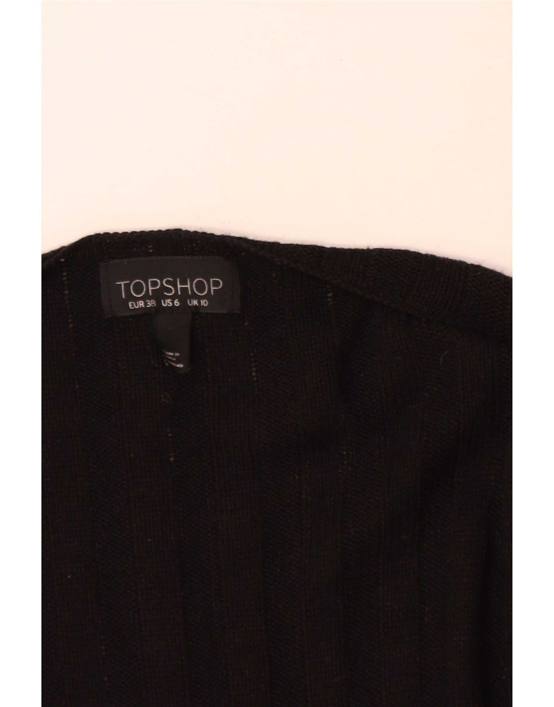 Topshop Damen-Strickjacke, übergroß, lang geschnitten, offen, Gr. 10, Schwarz