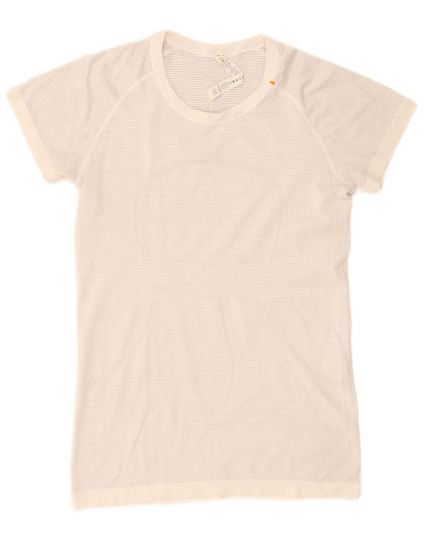 Lululemon Damen T-Shirt Top US 10 Large Weiß Nylon